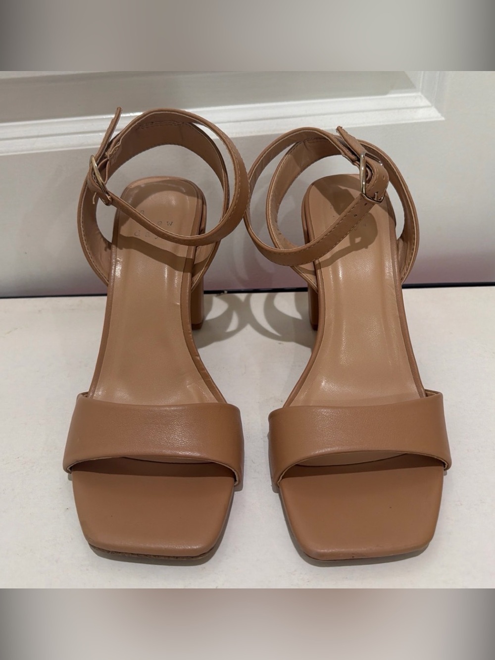 A New Day nude ankle strap block heel sandals 🤎
